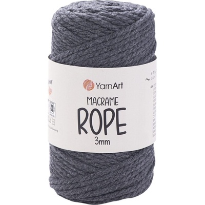 YARNART Macrame Rope 3 mm 3 mm 63 m 758 Anthracite юта (Macrame Rope 3 mm 758)