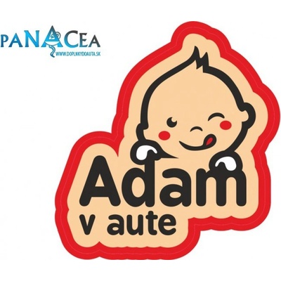 Samolepka - Adam v aute (150x90 mm)