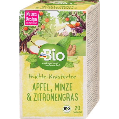 dmBio bio bylinný čaj máta, jablko & citronová tráva 20 ks 40 g