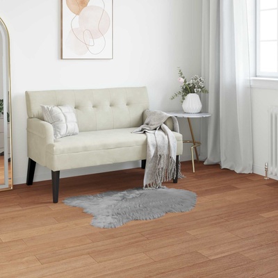 vidaXL Изкуствена овча килим TAFALLA Сиво 60 x 90 cm Полиестер (42021541)