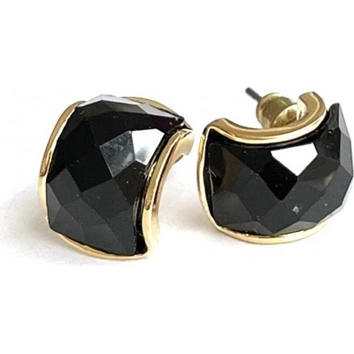 Prosperk náušnice černo zlaté S0766