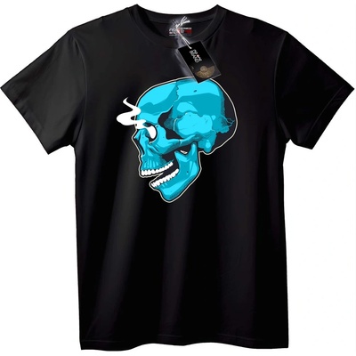 NOONEBRAND Тениска със синьо-димен Skull - 2XL, Black