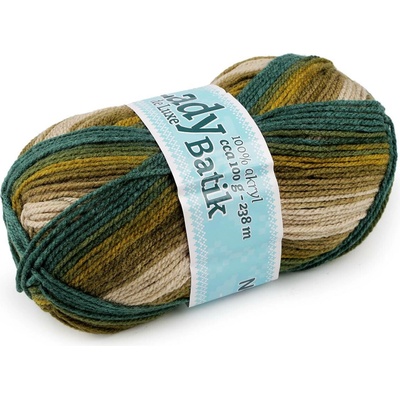 Pletací příze Lady Batik de Luxe 100 g Varianta: 5 (605) zelená, Balení: 1 ks 57430/146172/264045