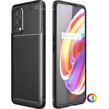 realme X7 Pro/X7 Pro 5G Удароустойчив Carbon Fiber Калъф и Протектор