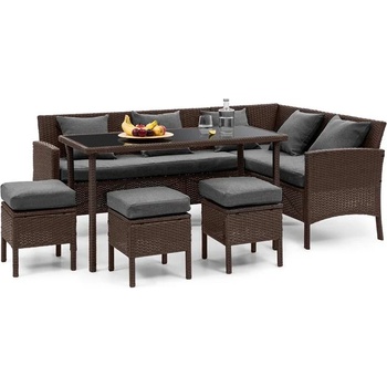 Blumfeldt Titania Dining Lounge Set, градински комплект, кафяво/тъмно сиво (TitaniaSet_BWN_DGrau) (TitaniaSet_BWN_DGrau)