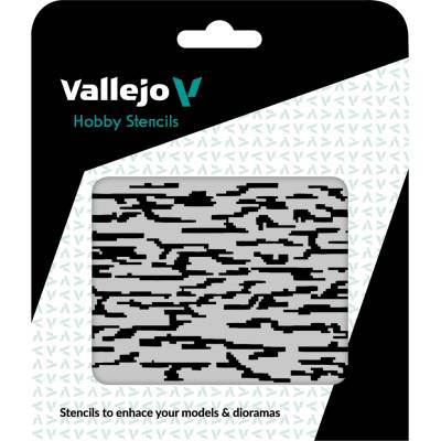 Vallejo šablóny st-cam004 pixelated modern camo