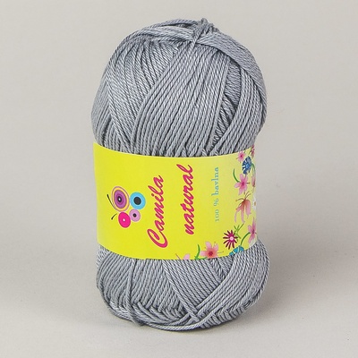 Pletací / háčkovací příze Storex CAMILA NATURAL 232 šedá, jednobarevná, 50g/125m