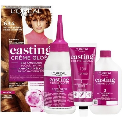 L’Oréal Paris Casting Crème Gloss farba na vlasy 634 Medový gaštan