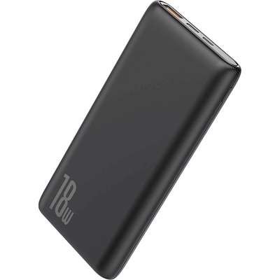 Baseus Bipow 18W Power Bank PD+QC 10000mAh - външна батерия 18W с USB и USB-C изходи и с технология за бързо зареждане (черен)