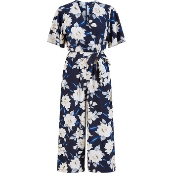Mela London Women's Navy Floral Angel Sleeve Jumpsuit - Navy