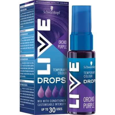 Schwarzkopf LIVE Drops zmývateľný farebný tieň Orchid Purple 30 ml