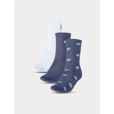 4F Boys' Socks M391 3pack modrá biela