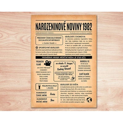 Narozeninové noviny 1982 - jednostranné