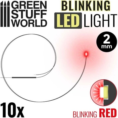 Green Stuff World LED dioda blikající červená 2 mm 10 ks