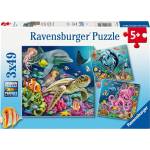 Ravensburger Детски пъзел Ravensburger 3 x 49 части - Под водата (12000859) - baby