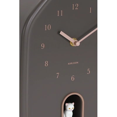 Karlsson Стенен часовник със звук Karlsson Modern Kitty 29 x 20 cm (KA6100BR)