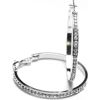 Prosperk náušnice kruhy stříbrné s kamínky S0165