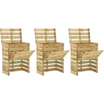 vidaXL Слетен градински компостер 3 pcs Зелено 110 x 58 x 113 см (3446545)