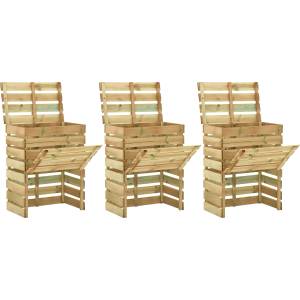 vidaXL Слетен градински компостер 3 pcs Зелено 110 x 58 x 113 см (3446545)