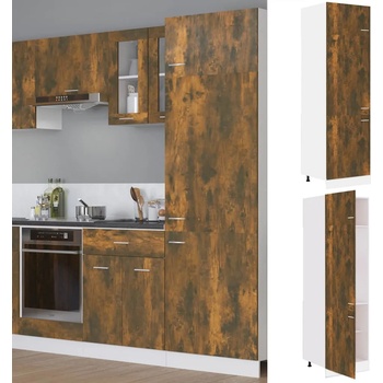 vidaXL Хладилник "Lyon" пушен дъб 60x57x207 см, инженерно дърво (815600)