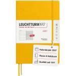 Leuchtturm1917 weekly calendar 2027 Composition (B5) with notebook, lined - appointment planner English, Sunflower, hardcover, 178 x 254 mm, January-December 2027, weekly overview on the left + note page on the righ