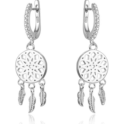 AGATO Stříbrné náušnice s motivem lapače snů AGUC1976