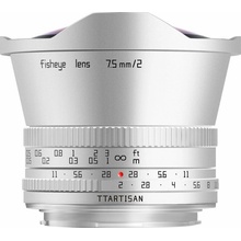 TTARTISAN 7,5 mm f/2 Fisheye pre MFT strieborný