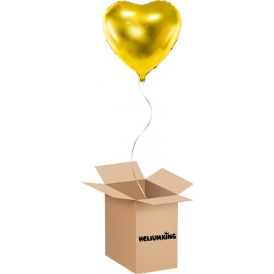HeliumKing Balónový box Srdce zlaté 45 cm