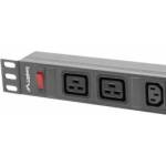 Lanberg Rack power strip pdu 19 lanberg 1u 16a 2m 2x c19 8x iec c13 black c20