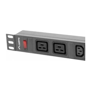 Lanberg Rack power strip pdu 19 lanberg 1u 16a 2m 2x c19 8x iec c13 black c20