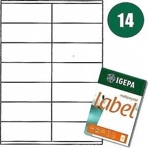 Igepa Group Igepa A4 IGEPA LABELS 105 X 41.0 MM WHITE (100)