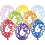 PartyDeco Балон за рожден ден с число 6