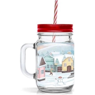 TORO Sklenice s brčkem vesnička 450 ml