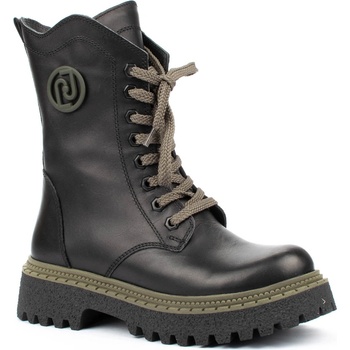 Image 1 of Дамски боти от естествена кожа и зелени връзки