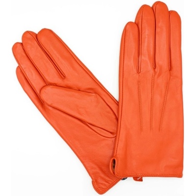 Hollig dámské teplé kožené rukavice oranžové z pravé kůže jehnětina