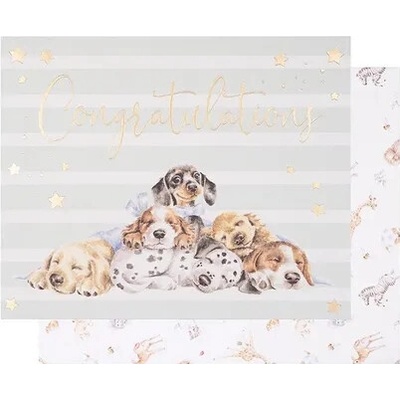 Wrendale Designs Přání k narození dítěte Wrendale Designs "Little Paws" - Štěňátka