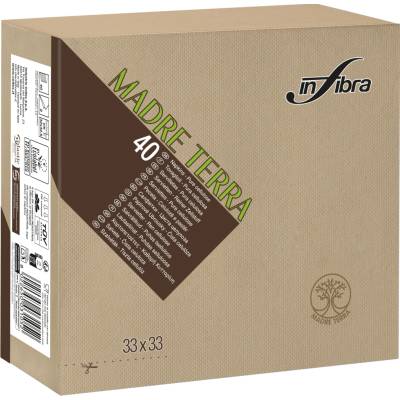 Infibra Papírové ubrousky BIO-EKO New béžová 2V 33x33cm 40ks