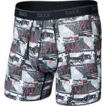 Saxx Мъжко синтетично термобельо Saxx Quest Quick-Dry Mesh Boxer Brief Fly 6'' Synthetic base layer - Winter Trek / Black - размер XXL (014-2478-1115)
