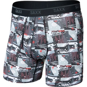 Saxx Мъжко синтетично термобельо Saxx Quest Quick-Dry Mesh Boxer Brief Fly 6'' Synthetic base layer - Winter Trek / Black - размер XXL (014-2478-1115)
