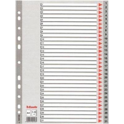 ESSELTE Rejstříky, šedá, A4, plast, 1-31, ESSELTE 400452