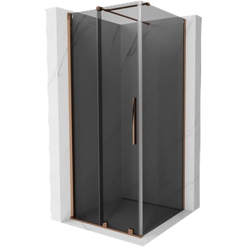 Mexen Velar плъзгаща се душ кабина 100 x 100 см, графит, розово злато - 871-100-100-41-60 (871-100-100-41-60)