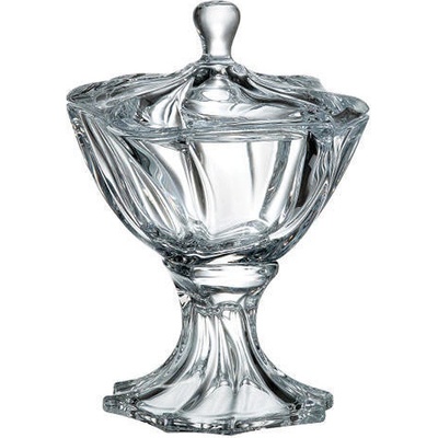 Bohemia Crystal na noze s víčkem Neptune 260 mm