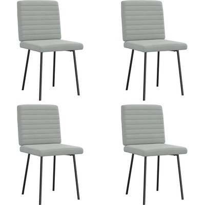vidaXL Трапезни столове, 4 бр, светлосиви, кадифе (3315256)