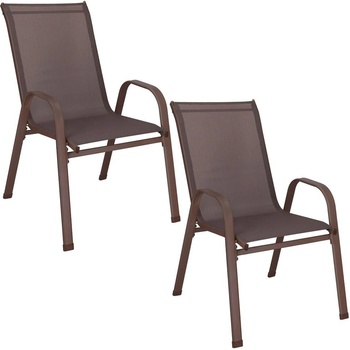 Set 2x Zahradní křeslo SPRINGOS MONZA GF0104 hnědé