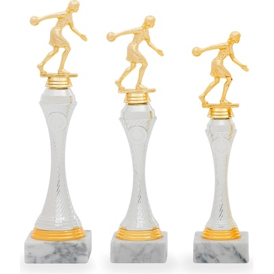 Stojánek na figurku výška 31 cm stříbrný/zlatý