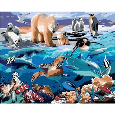 ZUTY Malování podle čísel ZVÍŘATA V OCEÁNU HOWARD ROBINSON 80 x 100 cm