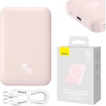 Baseus Baseus Magnetic Mini външна батерия, 6000mAh, 20W, MagSafe, розов (PPCX130004)