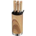 Klausberg Комплект кухненски ножове Klausberg KB 9036, 7 ч, Неръждаема стомана, Дървесен ефект, Стойка, Кафяв (KB 9036)