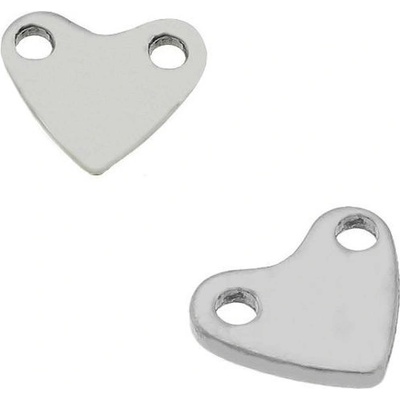 Ocelový konektor srdce 5,6x7x1mm 1ks+B - 100Ks