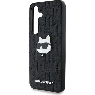 CG Mobile Samsung S25 KARL LAGERFELD KARL LAGERFELD КОЖЕН МОНОГРАМЕН ПИН ЛОГО ЧОУПЕТЕ HEAD силиконов протектор за телефон, удароустойчив, ЧЕРЕН KLHCS25SPGKLCHPK (KLHCS25SPGKLCHPK)